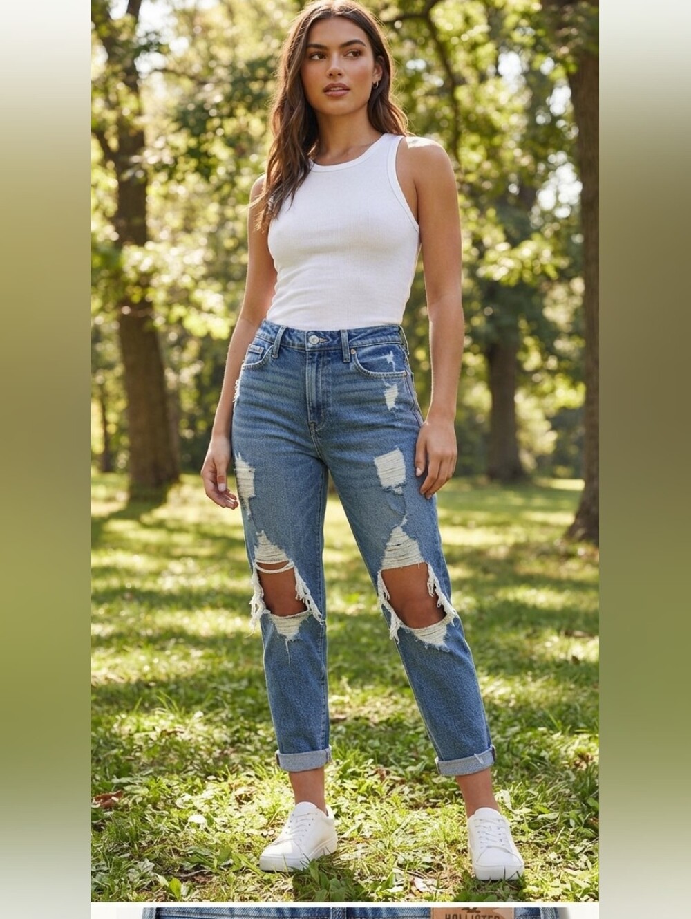Hollister Destroyed Mom Jeans   Size 9S - 29W 25L